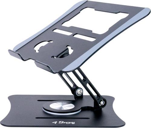 G68G Siyah Notebook Standı – Metal, 360° Döner, Yükseklik & Açı Ayarlı Ergonomi