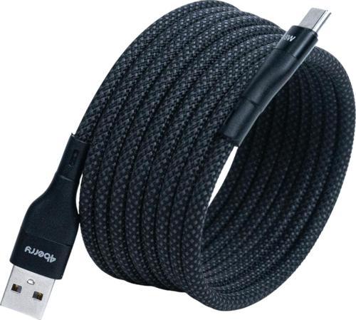 KS-AC01 Siyah Manyetik USB-C-USB-A Kablo – 1 m, Süper Hızlı Şarj
