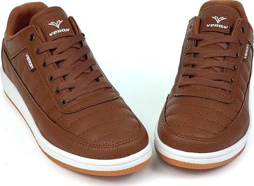 Erkek Taba Bağcıklı Rahat Günlük Sneaker Cilt Spor Ayakkabı