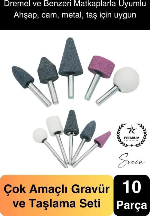 Premium 10 Parça Hobi Gravür Taşlama Ucu Mini Metal Ahşap Oyma Seti Parlatma Zımparalama Fırçalama