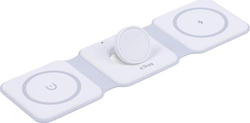 W07B Beyaz 3 in 1 Manyetik Kablosuz Şarj Standı – iPhone, AirPods, Apple Watch