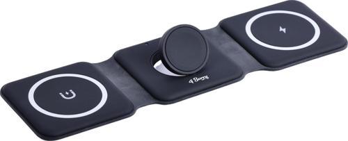 W07B Siyah 3 in 1 Manyetik Kablosuz Şarj Standı – iPhone, AirPods, Apple Watch