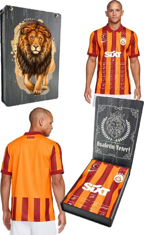 Orijinal Lisanslı 100. Yıl İmzalı Forma Gs Aslan Baskılı Hediyelik Ahşap Kutu