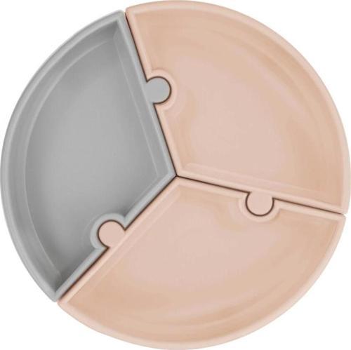 Eğitici Çocuk Oyuncak   Puzzle Vakum Tabanlı Silikon Tabak Bubble Beige / Powder Grey