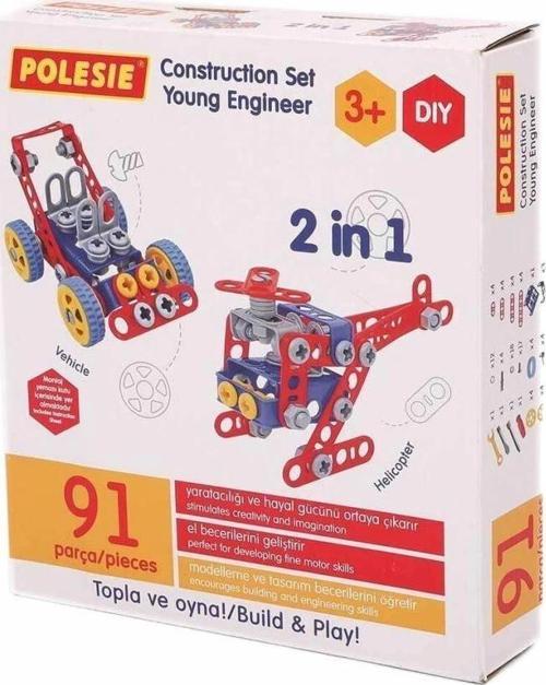 Çocuk 72986 Mucit 2'si 1 Arada İnşa Seti 91 Parça -Polesie