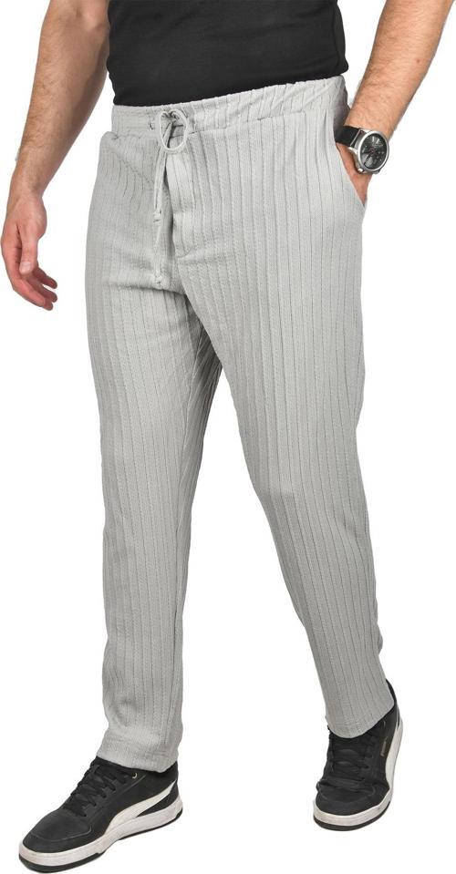 Erkek Gri Rahat Kesim Örme Kumaş Beli Lastikli İnce Spor Pantolon 2502216