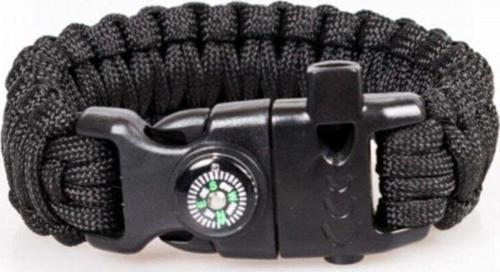 Siyah Renk Tactikal Paracord Pusulalı Bileklik