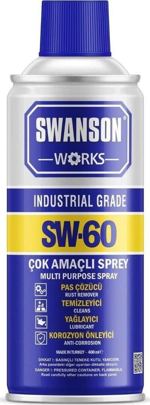 Sw-60 Yağlayıcı Pas Sökücü Korozyon Önleyici Çok Amaçlı Sprey 200 Ml - Silah Temizleme Spreyi