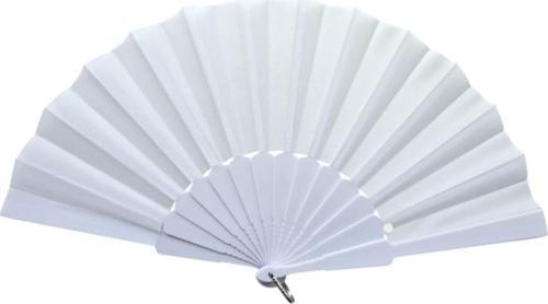 Plastik Düz Kumaş Yelpaze 12 li Beyaz