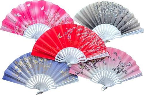 Plastik Kumaş Yelpaze 12 li Karışık OB-049
