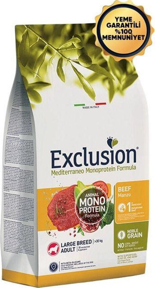 Monoprotein Düşük Tahıllı Sığır Etli Ve Narlı Büyük Irk Yetişkin Köpek Maması 12 Kg