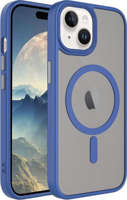 Apple iPhone 15 Kılıf Mat Arka Yüzey Wireless Şarj Özellikli Flet Magsafe Kapak