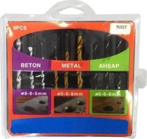 9 Parça Beton 8-6-5 Metal 5-6-8 Ahşap 5-6-8 Set