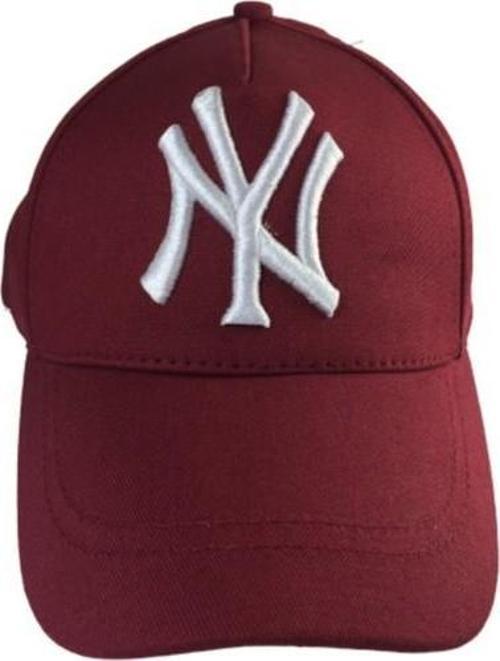 Bordo Beyaz NY Nakışlı Şapka