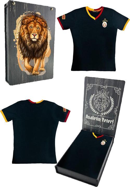 Orijinal Lisanslı 5 Yıldızlı Siyah Basic Çocuk T-shirt Gs Aslan Baskılı Hedi