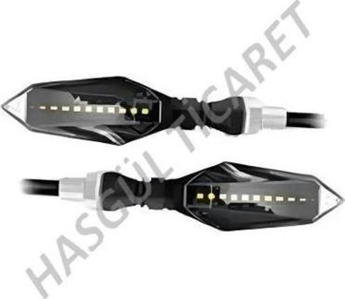 Motorsiklet Led Yıldırım Sarı Sinyal  Model Kayar aks 08 05 İkili su gecirmez