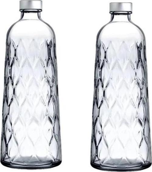 Paşabahçe leafy su şişesi - 2 li metal kapaklı su sişesi sürahi 1035cc