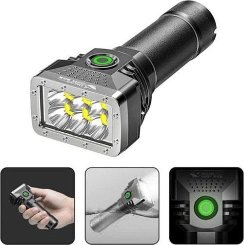 Dgspirit USB Şarj Edilebilir 6 LED El Feneri Mini Elektrikli Torch 4 -Gear Parlaklık Açık Kamp Y
