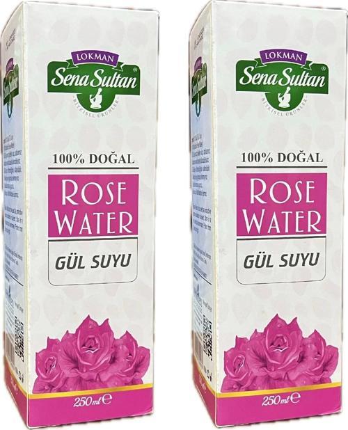 Doğal Gül Suyu (100% distilled Rose Water) gıdaya uygun 250 ml, 2Adet