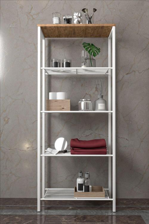 Beyaz 63/30 Çok Amaçlı Raf, Mutfak Rafı , Banyo Düzenleyici Raf 1892B