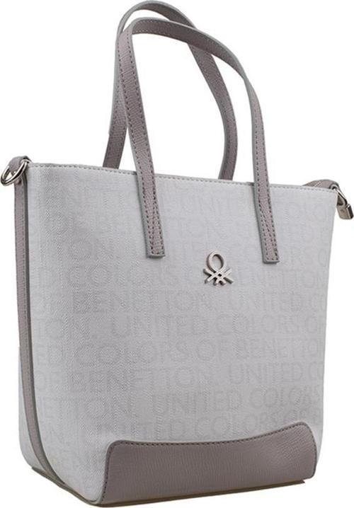 Beyaz Monogram Eskitme Kadın El Çantası BNT 1331