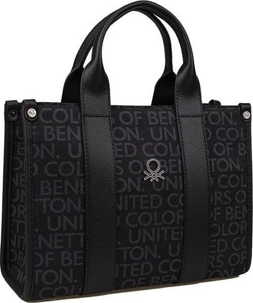 Siyah Monogram Eskitme Kadın El Çantası BNT 1596