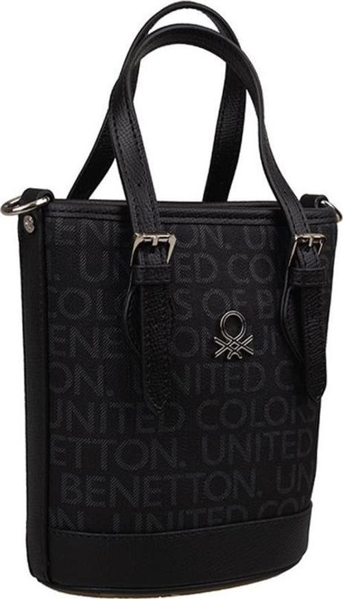 Siyah Monogram Eskitme Kadın Küçük El Çantası BNT 1329