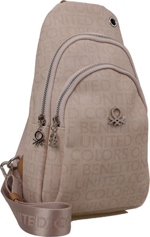Bej BNT 1286 Eskitme Monogram Kadın Vücut Çantası