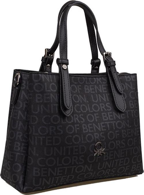 Siyah Monogram Eskitme Kadın El Çantası BNT 1316