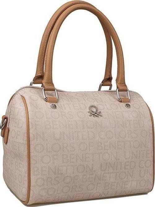 Bej Kadın Monogram Eskitme Kol Çantası BNT 1533