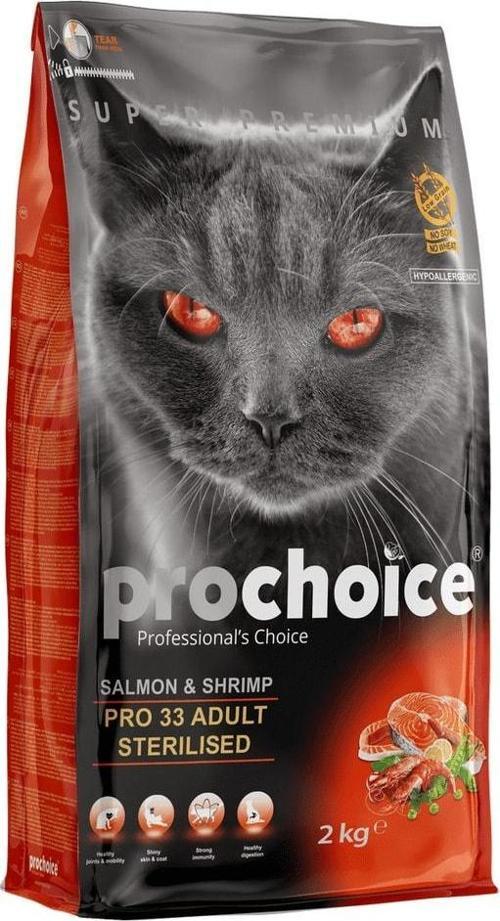 Pro Choice 33 Adult Salmon - Shrimp Somonlu ve Karidesli Kısırlaştırılmış Kedi Maması 15kg