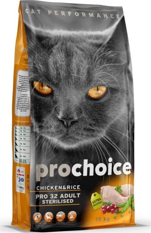 Pro Choice Pro 32 Sterilised Tavuklu Kısırlaştırılmış Kedi Maması 15 Kg
