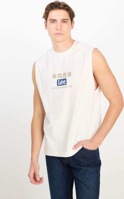 Erkek Relaxed Fit Baskılı Beyaz Kolsuz T-Shirt - L2510545102
