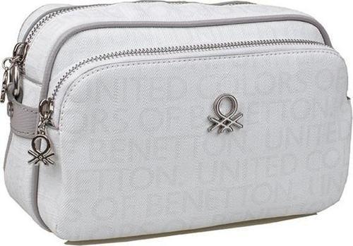 Beyaz Monogram Eskitme Kadın Çapraz Çanta BNT 1292