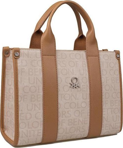 Bej Monogram Eskitme Kadın El Çantası BNT 1596