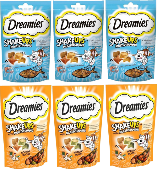 Kedi Ödülü Shake Ups (Seafood &  Rockin Rooster) 55 gr x 6 Ad