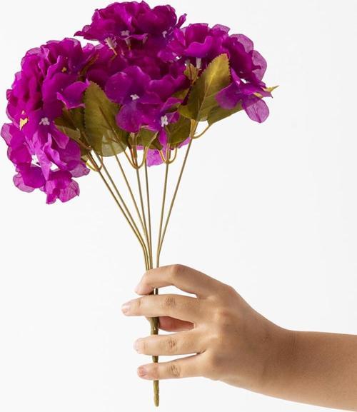 Yapay Ortanca Çiçeği 35 Cm 7 Dal Mor