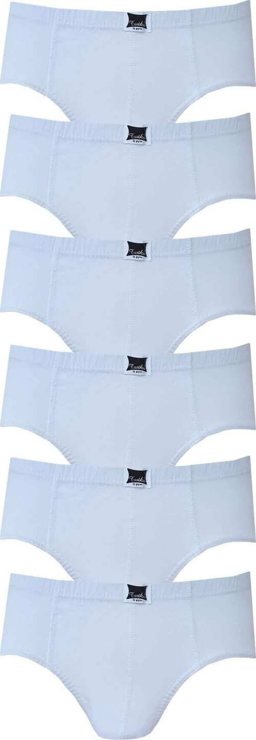 Erkek Çocuk Beyaz Pamuklu Slip Külot 6 Lı Paket
