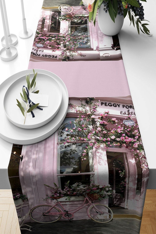 Şehirde Pembe Bike Leke Tutmaz Kumaş Salon Mutfak Masa Değişik Ranır Modelleri Runner