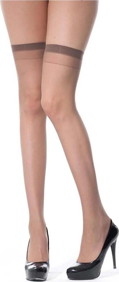 Kadın Diz Üstü Çorap 6 lı 20 Den İnce Mat Burnu Takviyeli Lastikli Müjde -