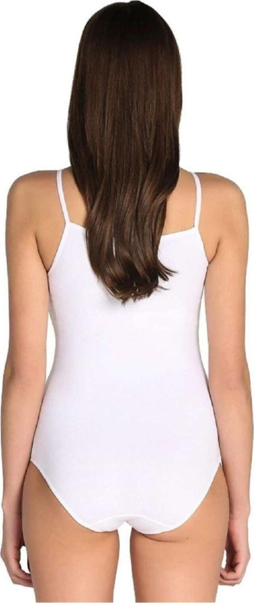 Kadın Beyaz 2'Li Paket Ip Askılı Likralı Kancalı Çıtçıtlı Body Zıbın