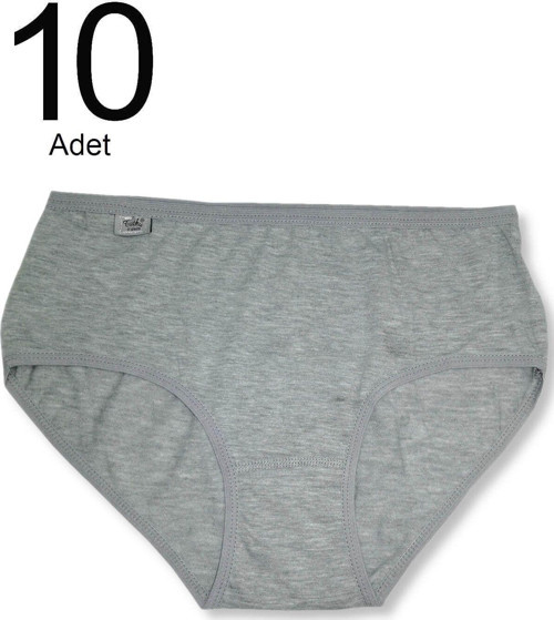 Kadın Gri 10'Lu Paket Likralı Bato Külot Elf568T0924Ccm10
