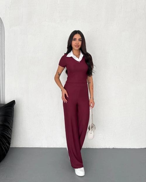 Ottoman kumaş beyaz gömlek yaka takım s4142