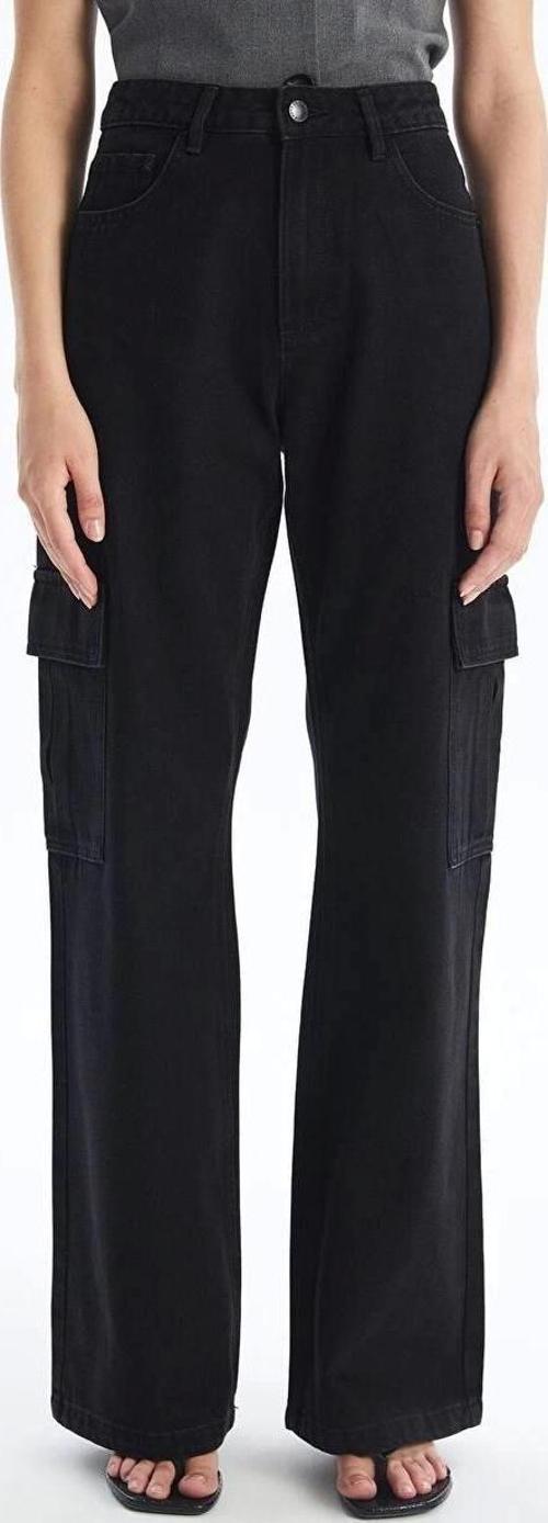 Kargo cep jeans pantolon siyah