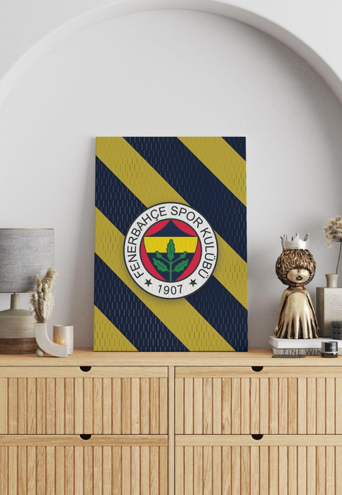 Sarı Lacivert Logo Fb Kanvas Tablo