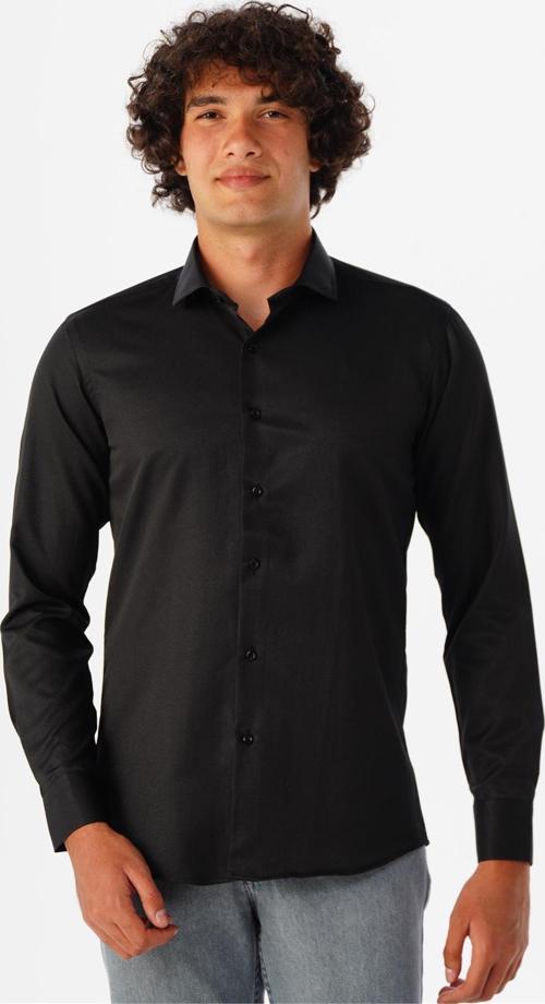 Slim Fit Mikro Desenli Kolay Ütü Teri Emen Nefes Alan Kravat Yaka Dört Mevsim Erkek Gömlek