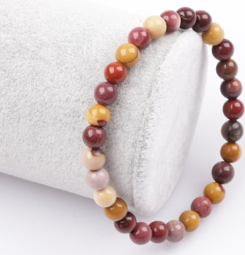 Mookaite Jasper Doğal Taş Bileklik 6 Mm Küre Kesim