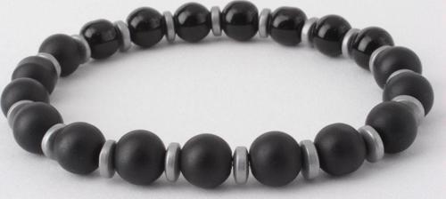 Oniks-Hematit Doğal Taş Bileklik