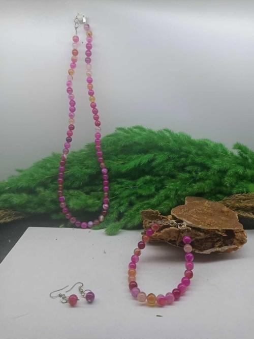 Pembe Kım Seti Koyle Bıleklık Kupe