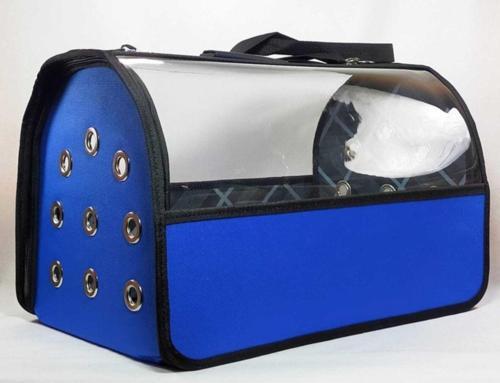 Mavi Flybag Şeffaf Kedi Köpek Taşıma Çantası